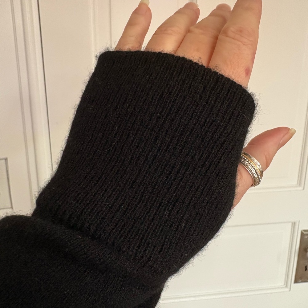 Hale Harden Cashmere Black Full Zip Hoodie Sweater Quiet Luxury Made in USA Sz M - Picture 15 of 15